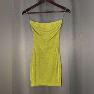 Princess Polly Strapless Mini Dress - Olive Green